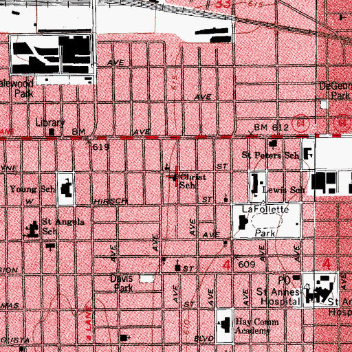 Topographic Map of Christ School, IL