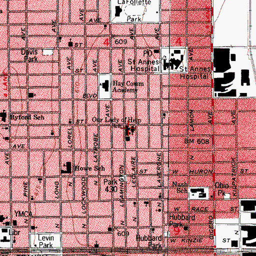 Topographic Map of Christians School, IL
