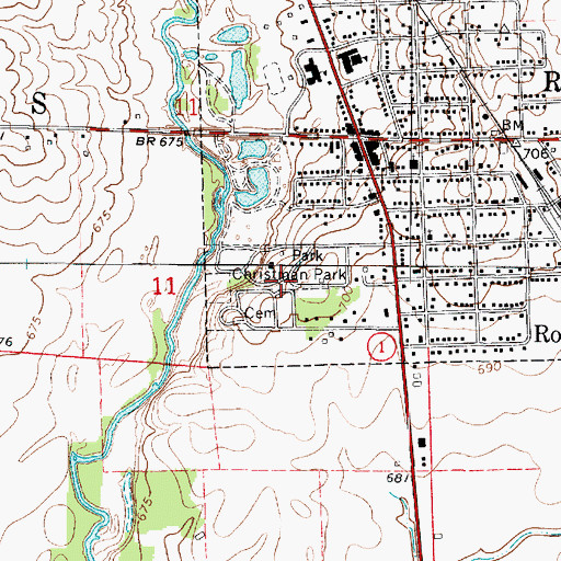Topographic Map of Christman Park, IL