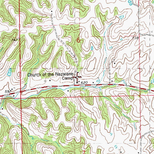 Topographic Map of Church of the Nazarene Camp, IL