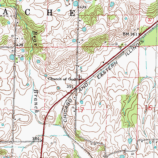 Topographic Map of Church of God, IL
