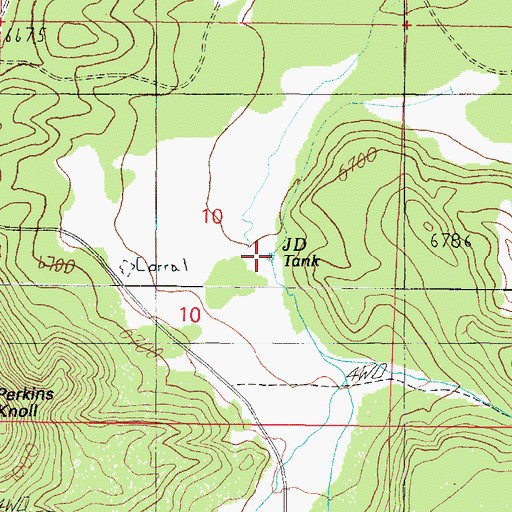Topographic Map of JD Tank, AZ