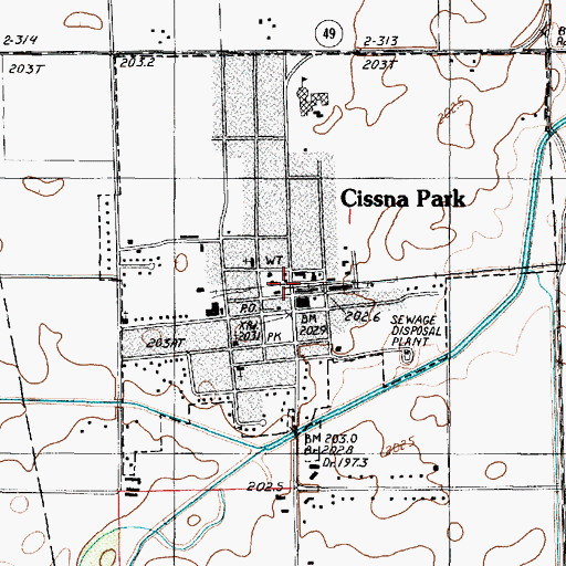 Topographic Map of Cissna Park, IL
