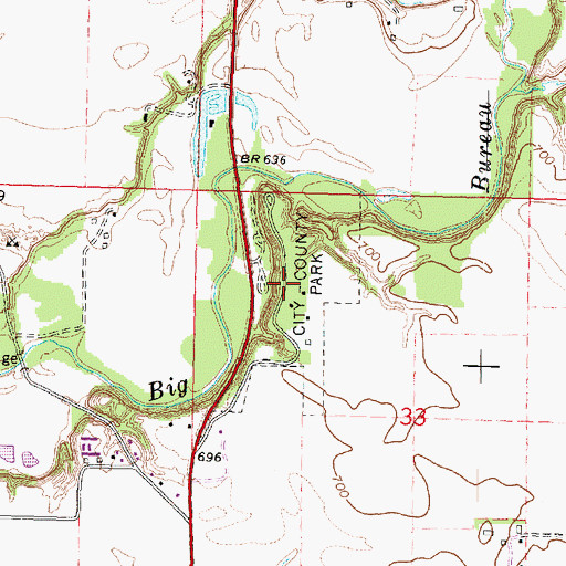 Topographic Map of City County Park, IL