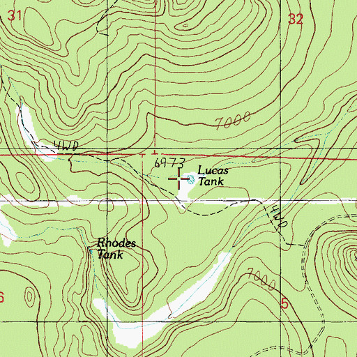 Topographic Map of Lucas Tank, AZ