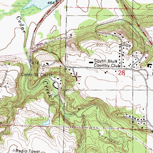 Topographic Map of Clareknoll Novitiate, IL