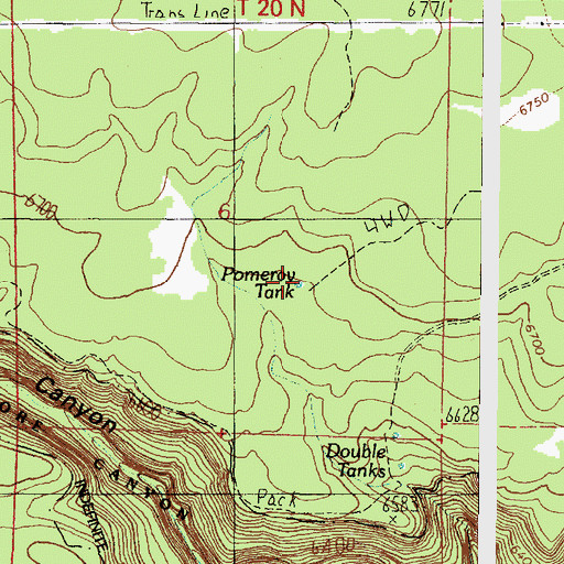Topographic Map of Pomeroy Tank, AZ
