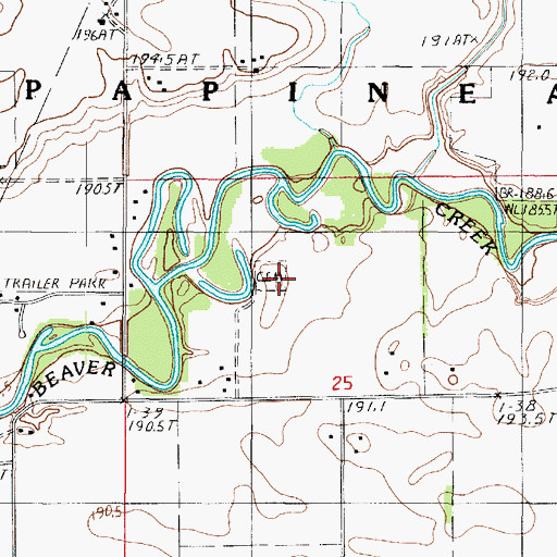 Topographic Map of Jones Cemetery, IL