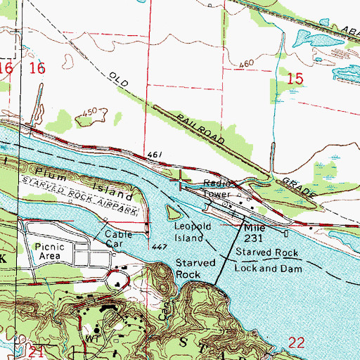 Topographic Map of Clark Run, IL