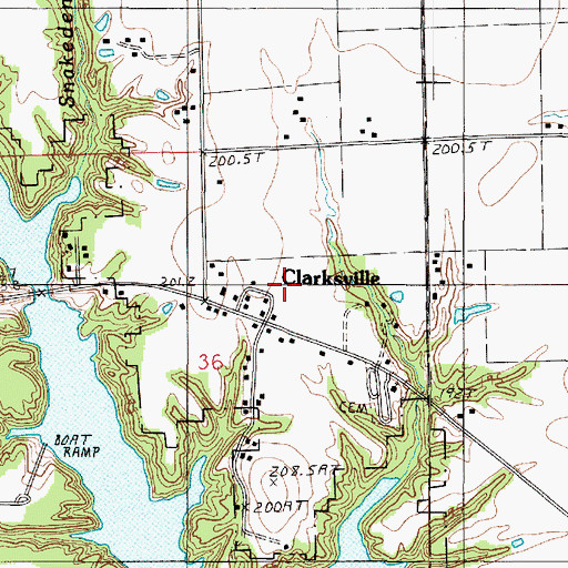 Topographic Map of Clarksville, IL