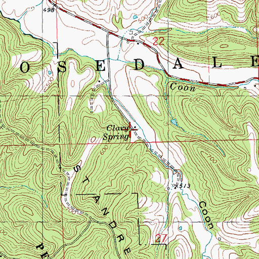 Topographic Map of Clary Spring, IL