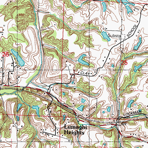 Topographic Map of Clay School, IL