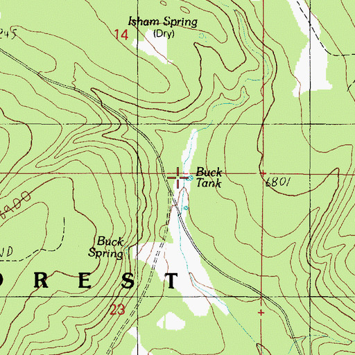 Topographic Map of Buck Tank, AZ