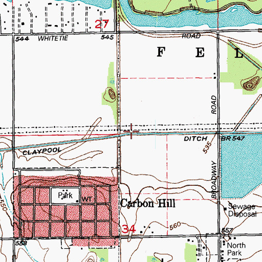 Topographic Map of Claypool Ditch, IL