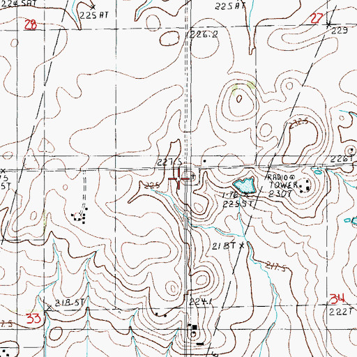 Topographic Map of Clayton School (historical), IL