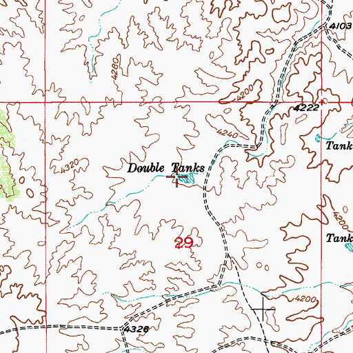 Topographic Map of Double Tanks, AZ