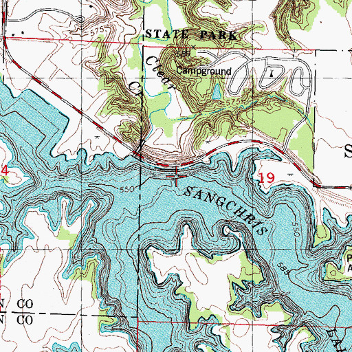 Topographic Map of Clear Creek, IL