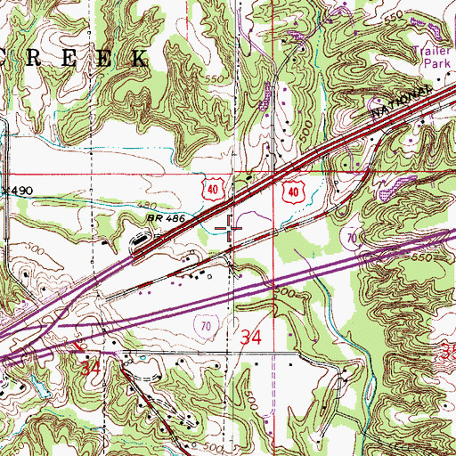 Topographic Map of Clear Creek, IL