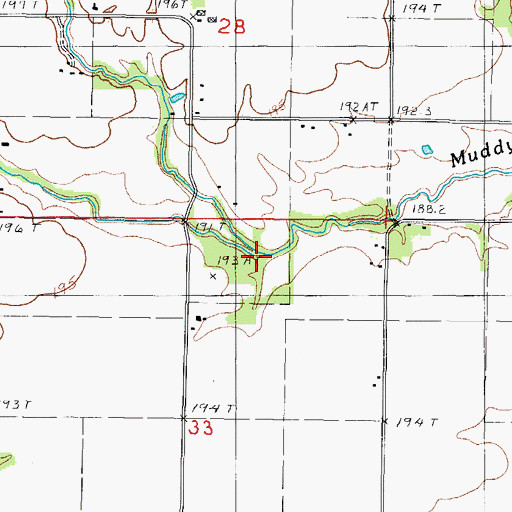 Topographic Map of Clear Creek, IL