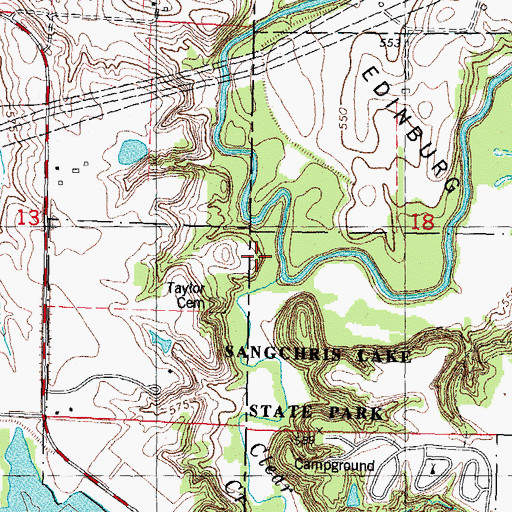 Topographic Map of Clear Creek, IL