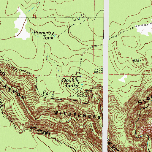 Topographic Map of Double Tanks, AZ