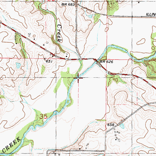 Topographic Map of Clear Creek, IL