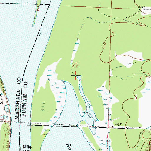 Topographic Map of Clear Creek, IL