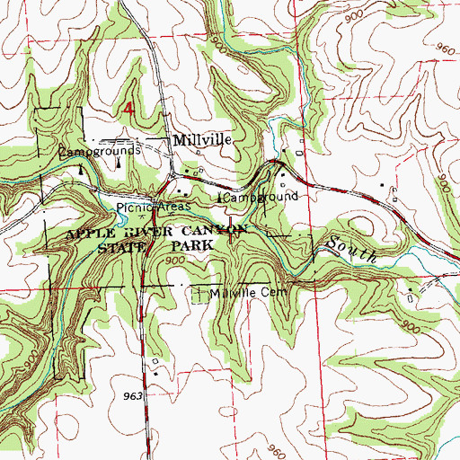Topographic Map of Clear Creek, IL