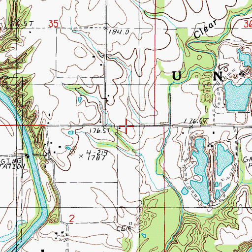 Topographic Map of Clear Creek School (historical), IL