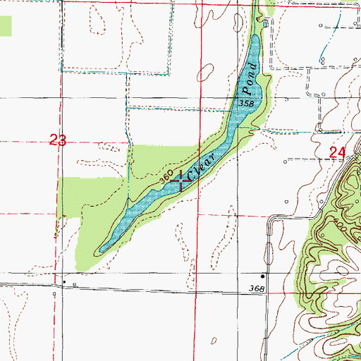 Topographic Map of Clear Pond, IL