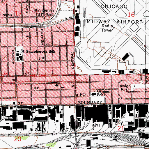 Topographic Map of Clearing, IL