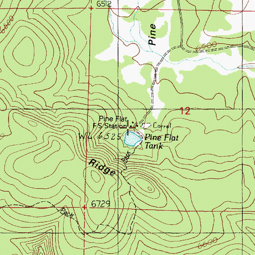 Topographic Map of Pine Flat Headquarters, AZ