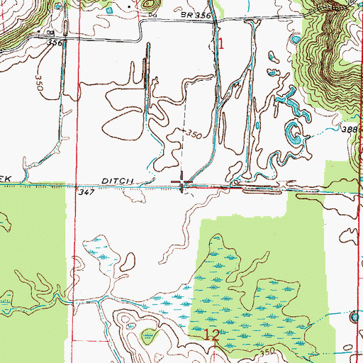 Topographic Map of Clifty Creek, IL