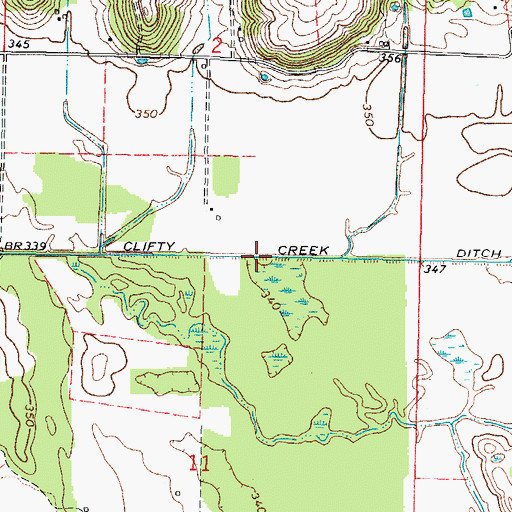 Topographic Map of Clifty Creek Ditch, IL