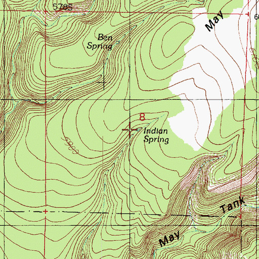 Topographic Map of Indian Spring, AZ