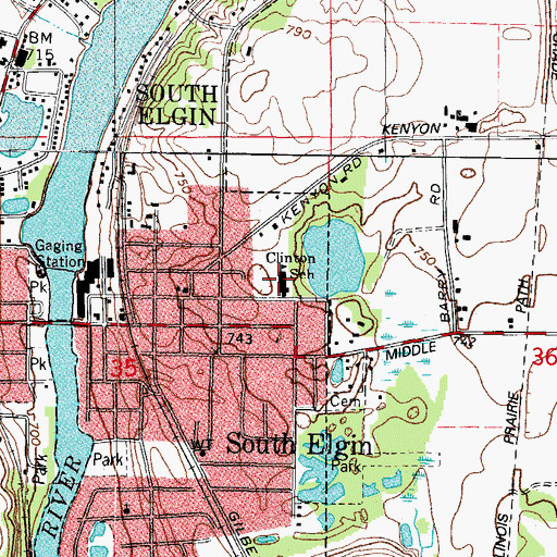 Topographic Map of Clinton Elementary School, IL