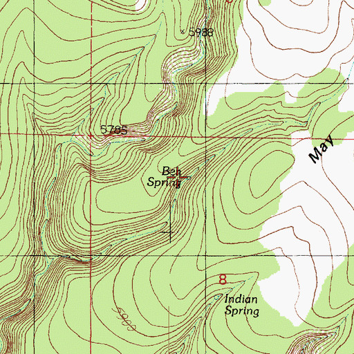 Topographic Map of Ben Spring, AZ