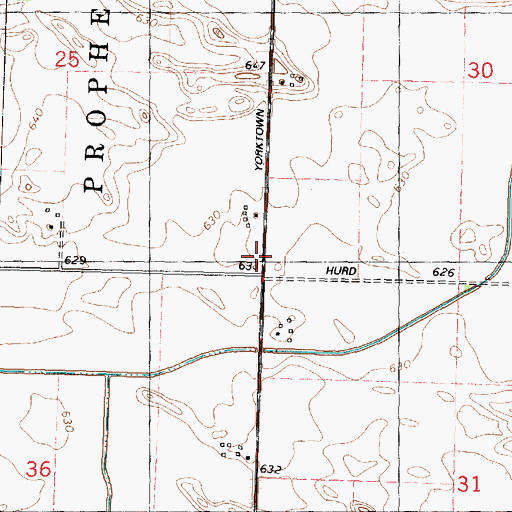 Topographic Map of Cloverdale School (historical), IL