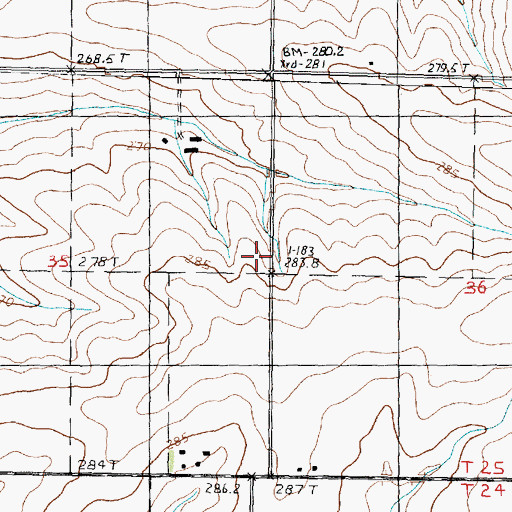 Topographic Map of Cloverdale School (historical), IL