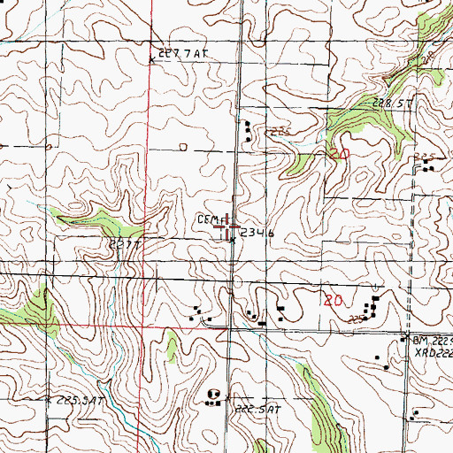 Topographic Map of Clyde Methodist Cemetery, IL