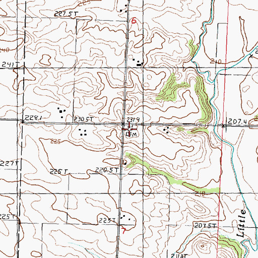 Topographic Map of Clyde Church, IL