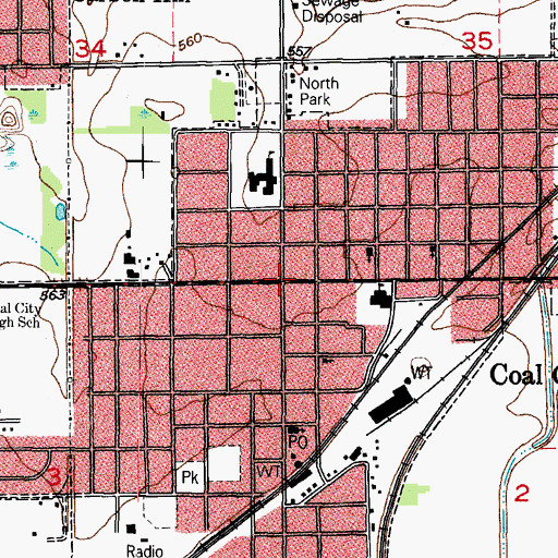 Topographic Map of Coal City, IL