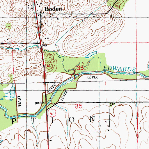 Topographic Map of Coal Creek, IL