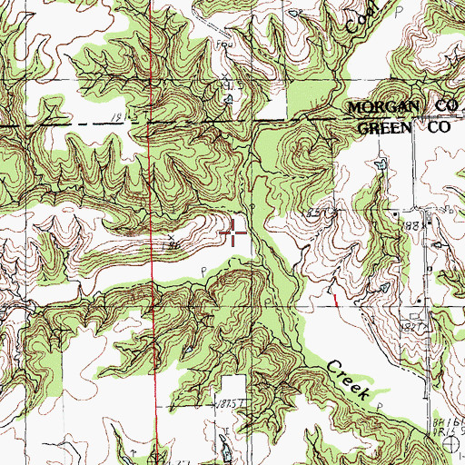 Topographic Map of Coal Creek, IL