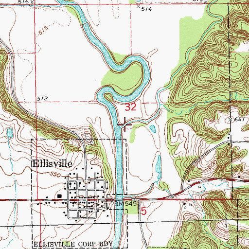 Topographic Map of Coal Creek, IL