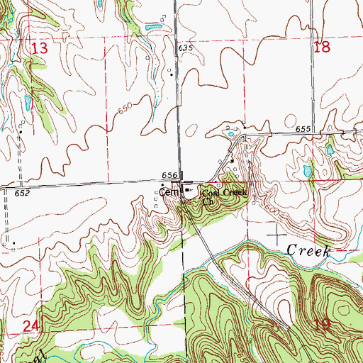 Topographic Map of Coal Creek Bible Church, IL