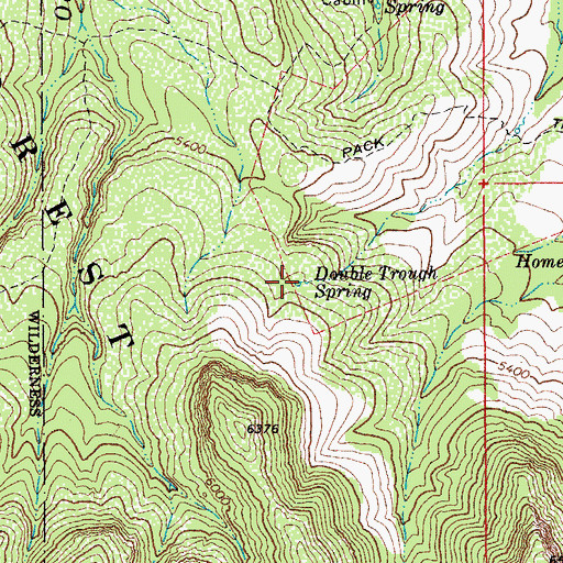 Topographic Map of Double Trough Spring, AZ