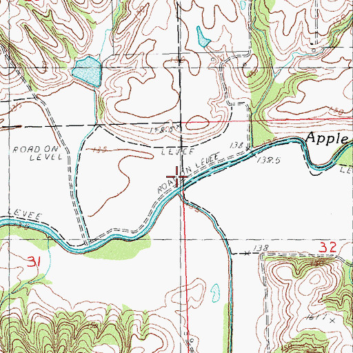 Topographic Map of Coates Creek, IL