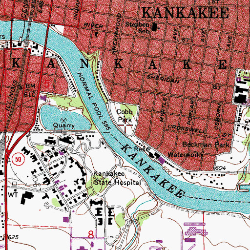 Topographic Map of Cobb Park, IL