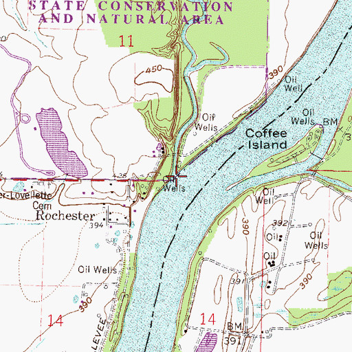 Topographic Map of Coffee Creek, IL